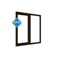 Двухстворчатое окно VEKA WHS 60 (1200ш х 1800в) двухкамерное, цвет Белый/Темно-коричневый