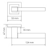 Ручка дверная MIRA  MH-54-S6 SSC раздельная на квадратной розетке, цвет суперматовый хром, ЦАМ Light