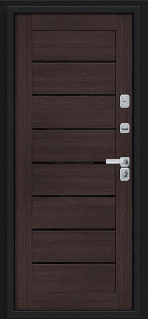 Металлическая дверь Thermo Техно Декор-2 Букле чёрное/Wenge Veralinga