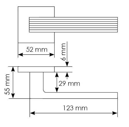 Ручка дверная MAGLEV MH-52-S6 BL раздельная на квадратной розетке, цвет черный,ЦАМ Light