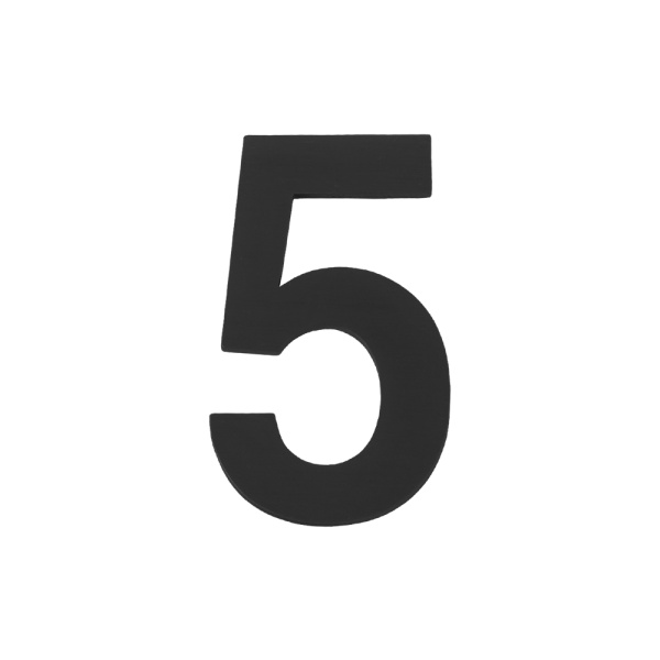Цифра Fuaro (Фуаро) &quot 5&quot самоклеящаяся SS304 (50х30) (FUARO) BL черный