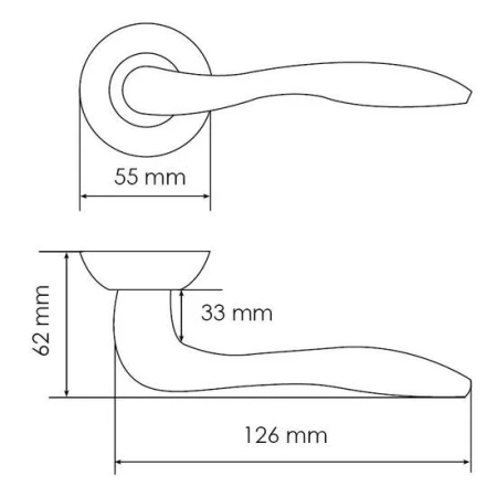 Ручка дверная ЛЬВИНАЯ ЛАПА MH-05 AB раздельная на круглой розетке, цвет бронза, ЦАМ