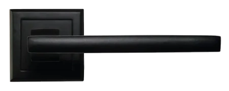 Ручка дверная PANTS MH-35 BL-S раздельная на квадратной розетке, цвет черный, ЦАМ Light