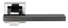Ручка дверная SHAPE MH-38 SN/BN-S раздельная на квадратной розетке, цвет бел. никель/черн. никель, ЦАМ Light