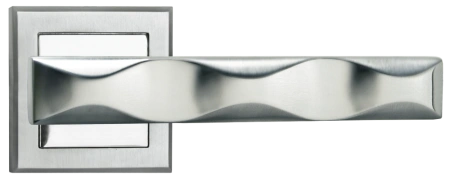 Ручка дверная TOWER MH-20 SC/CP-S раздельная на квадратном основании, цвет мат.хром/хром, ЦАМ