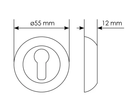 Накладка MH-KH-CLP W/PC на ключевой цилиндр, цвет белая эмаль/хром