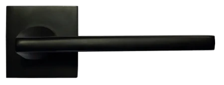 Ручка дверная KAFFEE MH-50-S6 BL раздельная на квадратном основании, цвет черный ЦАМ Light