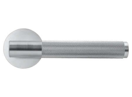 Ручка дверная AZRIELI MH-57-R6T SC раздельная на круглой розетке 6 мм, цвет мат. хром, ЦАМ Light