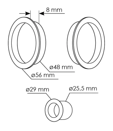Ручка для раздвижных дверей MHS-1 SC, цвет мат.хром, ЦАМ