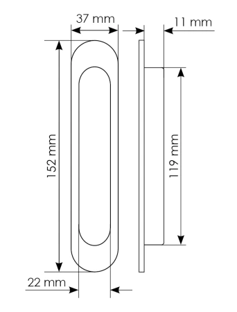 Ручка для раздвижных дверей MHS150 AB, цвет античная бронза, ЦАМ