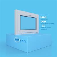 Окно фрамуга VEKA WHS 72 (1000ш х 500в) двухкамерное, цвет Белый