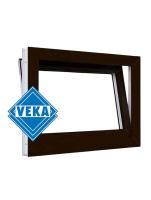 Фрамужное окно VEKA WHS 60 (800ш х 600в) двухкамерное, цвет Белый/Темно-коричневый