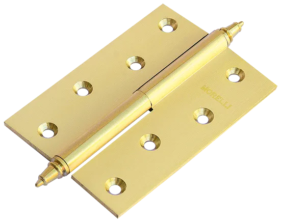 Петля разъемная карточная MB 100X70X3 SG L C латунная с коронкой левая, врезная цвет матовое золото