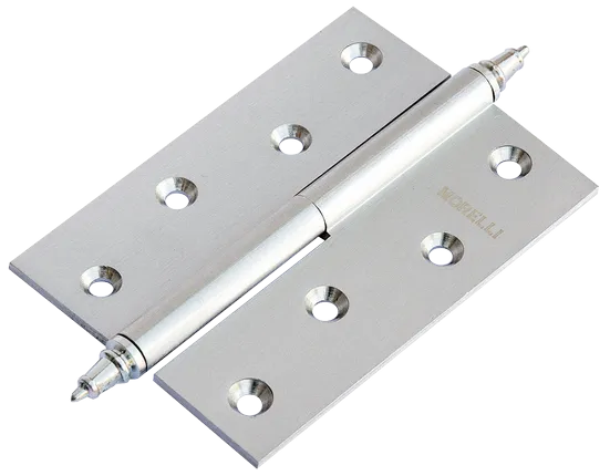 Петля разъемная латунная карточная  MB 100X70X3 SC R C с коронкой правая, врезная, цвет матовый хром