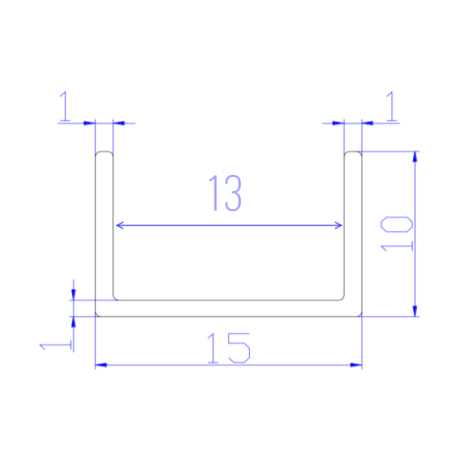 Направляющая нижняя 10х13х10  L5-1м