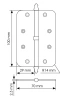 Петля разъемная MS-C 100X70X2.5 SG L левая с коронкой скругленная, врезная, цвет мат.золото, сталь