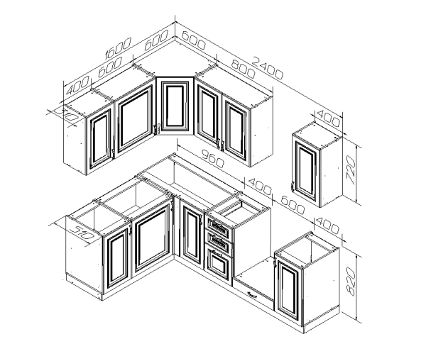 Готовый кухонный гарнитур МИЛАНА 2