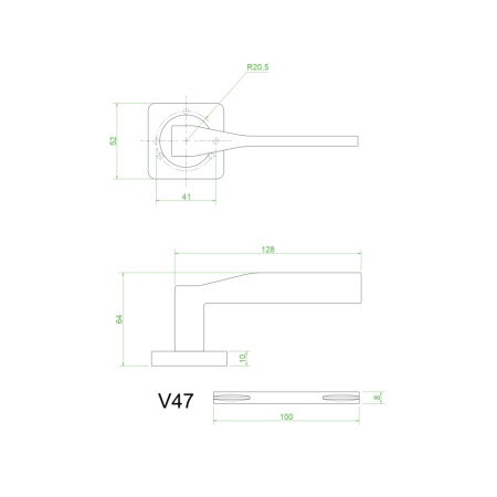 Ручки дверные V47MD (супер матовый никель)