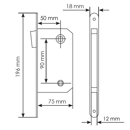Замок межкомнатный MM 2090 BL, магнитный, сантехнический, цвет черный
