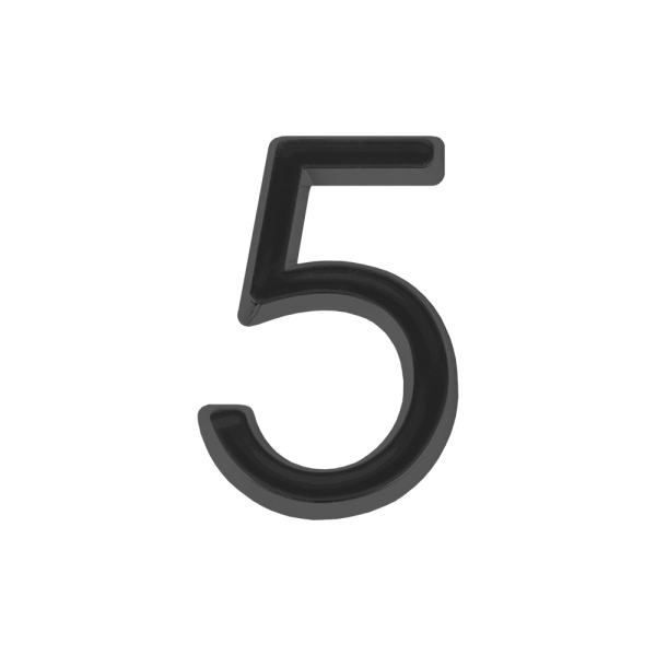 Цифра Fuaro (Фуаро) &quot 5&quot самоклеящаяся ABS (50х37) (FUARO) BL черный