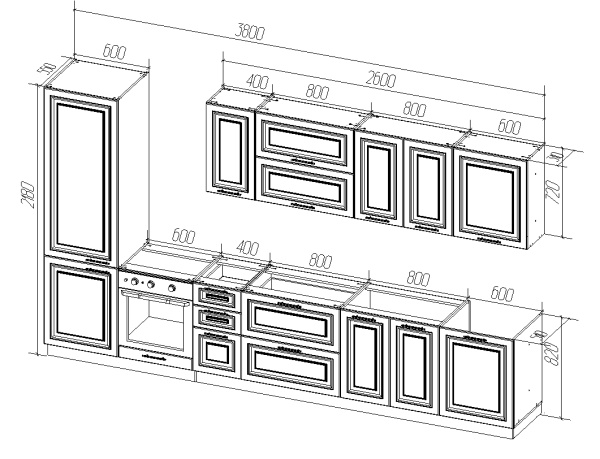Готовый кухонный гарнитур МИЛАНА 3