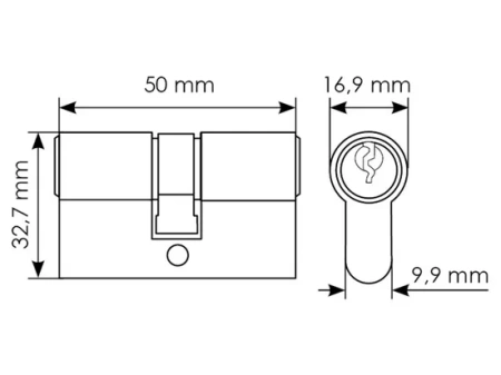 50C PG, ключевой цилиндр (50мм), цвет - золото