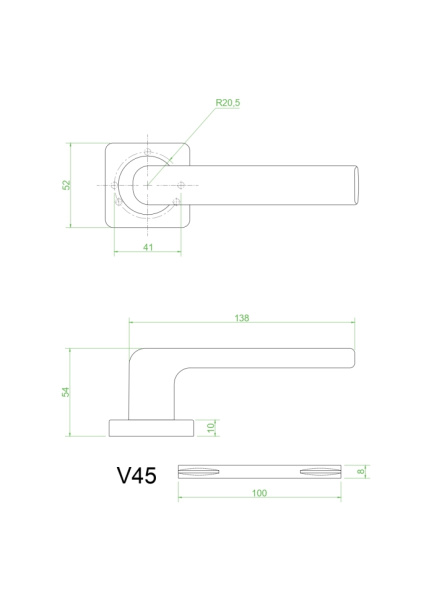 Ручки дверные V45BL-2 (черный)