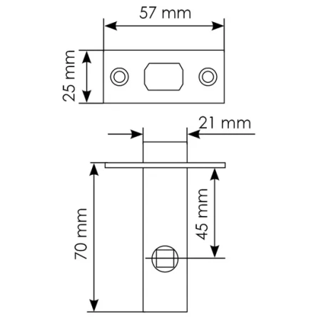 L6-45 PG, защелка межкомнатная, цвет - золото