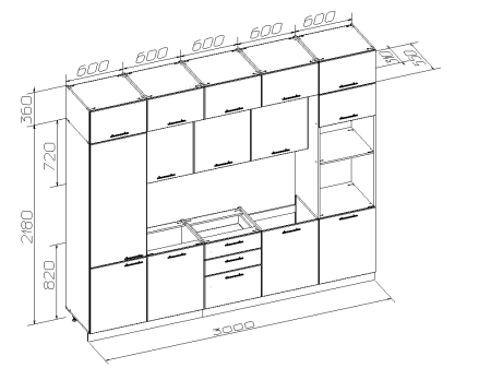 Готовый кухонный гарнитур БЕАТРИС 11
