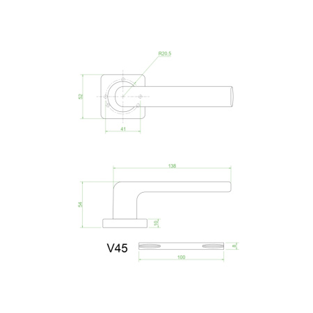 Ручки дверные V45SG  (сатин золото)