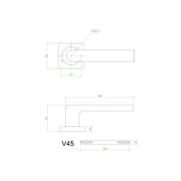 Ручки дверные V45M-2  (матовая бронза)