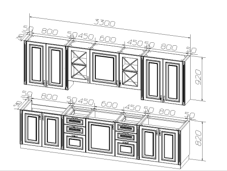 Готовый кухонный гарнитур МИЛАНА 12