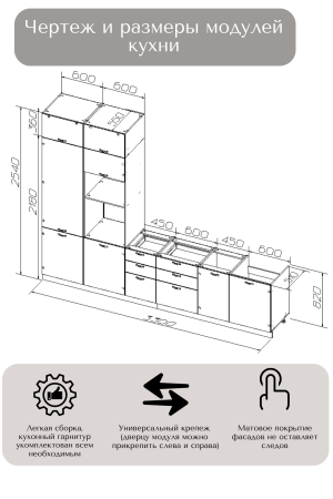 Готовый кухонный гарнитур БЕАТРИС 1