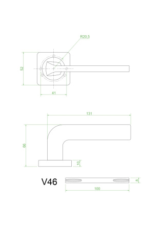 Ручки дверные V46BL-2 (черный)
