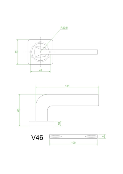 Ручки дверные V46MD (супер матовый никель)