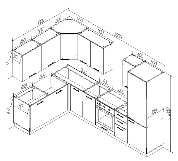 Готовый кухонный гарнитур БЕАТРИС 2