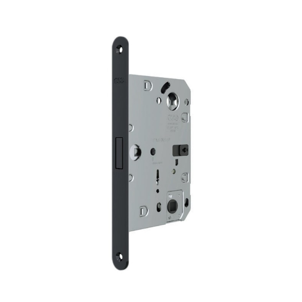 B06132.50.93 AGB (АГБ) Защелка врезная WC (черный) тех. уп. без отв. пл. POLARIS WAVE