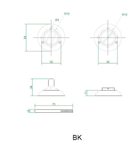Накладки санузловые с ключом BKQ-K AB/CP (бронза)