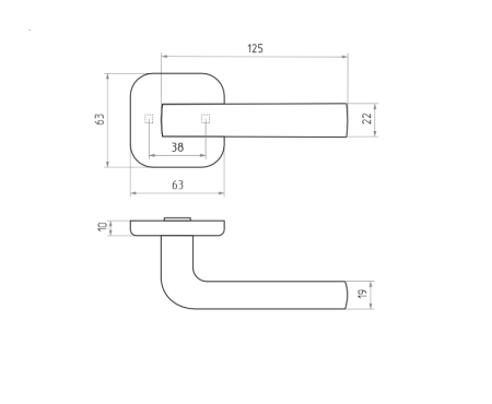 Ручки дверные алюминиевые  V24L-2 AL (матовый хром)