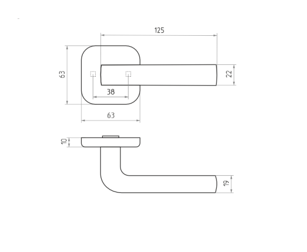 Ручки дверные алюминиевые  V24BL AL (черный)