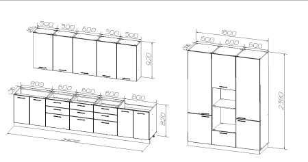 Готовый кухонный гарнитур БЕАТРИС 13