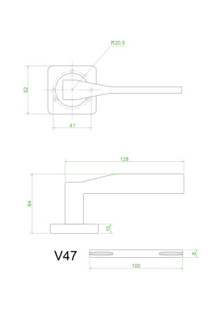 Ручки дверные V47BL-2 (черный)
