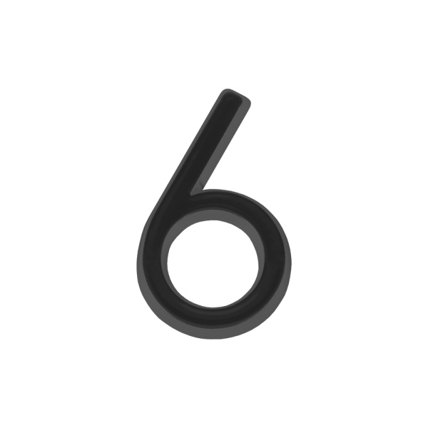 Цифра Fuaro (Фуаро) &quot 6&quot самоклеящаяся ABS (50х37) (FUARO) BL черный
