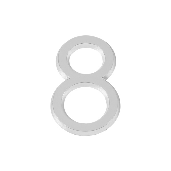 Цифра Fuaro (Фуаро) &quot 8&quot самоклеящаяся ABS (50х37) (FUARO) CP хром