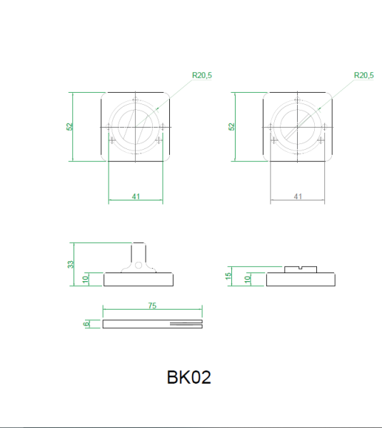 Накладки санузловые с ключом BK02CP-K (хром)