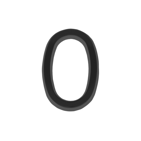 Цифра Fuaro (Фуаро) &quot 0&quot самоклеящаяся ABS (50х37) (FUARO) BL черный