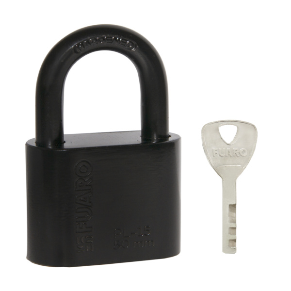 Замок Fuaro (Фуаро) навесной PL-WEATHER-1550 Black 4 fin key ( PL-15-50) диск. /блистер