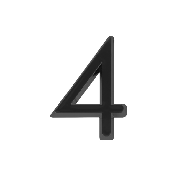 Цифра Fuaro (Фуаро) &quot 4&quot самоклеящаяся ABS (50х37) (FUARO) BL черный