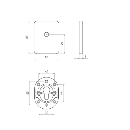 Накладка под шток GL1 L-2 (матовый хром)