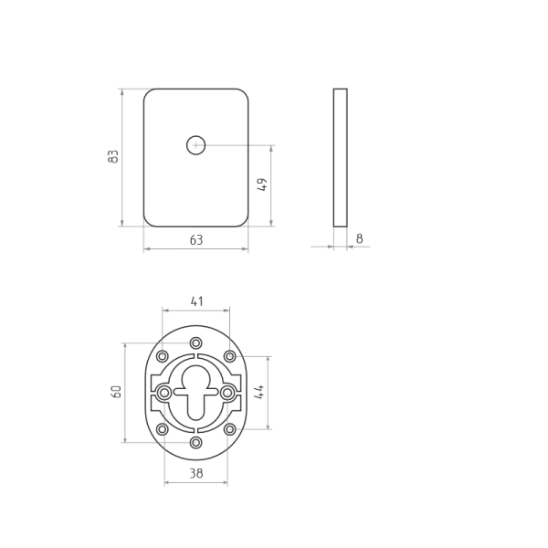 Накладка под шток GL1 CP (хром)
